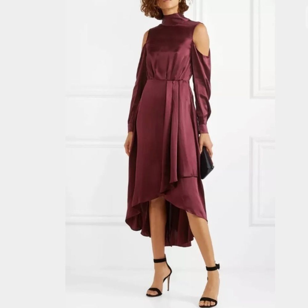 DIANE VON FURSTENBERG asymmetric silk midi dress